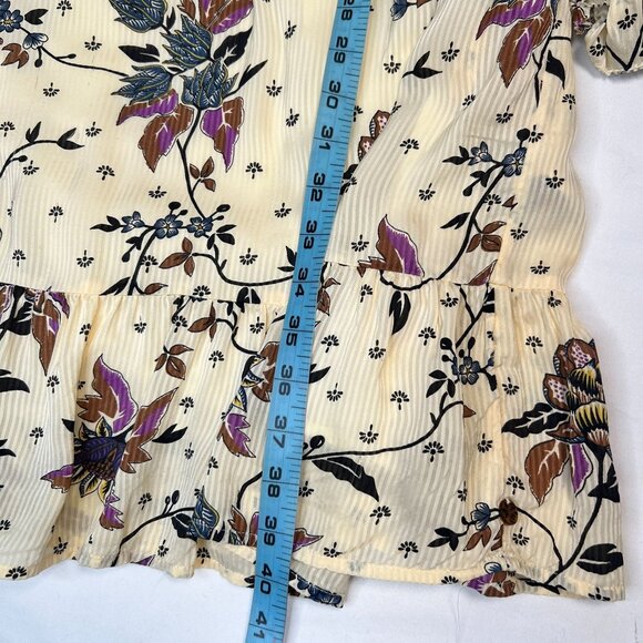 Scotch & Soda Floral Print Ruffle Dress Creamy Ivory Long Sleeve Mini Boho Large - Picture 14 of 16